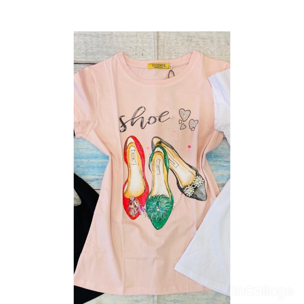 Vinizbena Women T-Shirt size Small color Blush